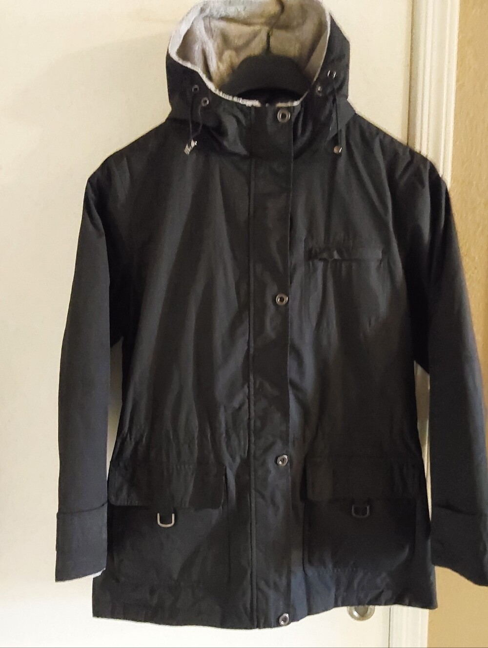 🌺 Like New Black/Gray Hooded Reversible Winter Jacket